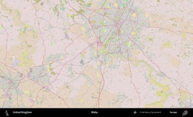 Blaby. OpenStreetMap Standart biçim haritasında Birleşik Krallık 'ın idari alanı