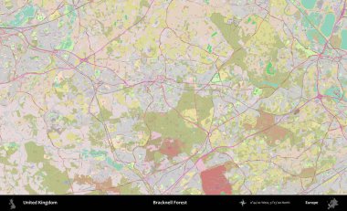 Bracknell Ormanı. OpenStreetMap Standart biçim haritasında Birleşik Krallık 'ın idari alanı