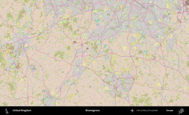 Bromsgrove 'da. OpenStreetMap Standart biçim haritasında Birleşik Krallık 'ın idari alanı