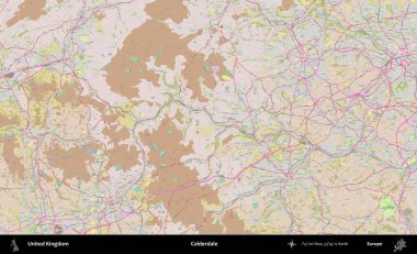 Calderdale 'de. OpenStreetMap Standart biçim haritasında Birleşik Krallık 'ın idari alanı