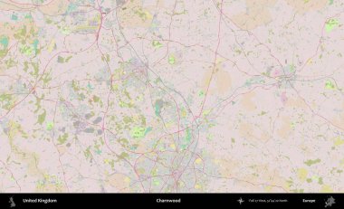 Charnwood 'da. OpenStreetMap Standart biçim haritasında Birleşik Krallık 'ın idari alanı
