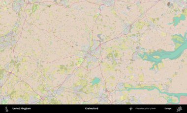 Chelmsford 'da. OpenStreetMap Standart biçim haritasında Birleşik Krallık 'ın idari alanı