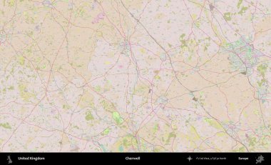 Cherwell. OpenStreetMap Standart biçim haritasında Birleşik Krallık 'ın idari alanı
