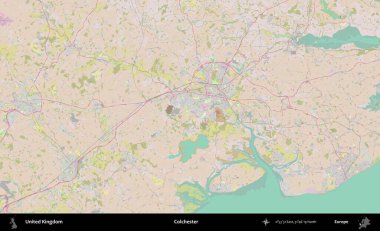 Colchester 'da. OpenStreetMap Standart biçim haritasında Birleşik Krallık 'ın idari alanı