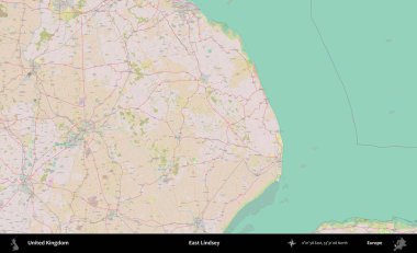 Doğu Lindsey. OpenStreetMap Standart biçim haritasında Birleşik Krallık 'ın idari alanı