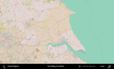 Yorkshire 'ın Doğu Biniciliği. OpenStreetMap Standart biçim haritasında Birleşik Krallık 'ın idari alanı