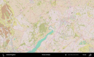 Dean Ormanı. OpenStreetMap Standart biçim haritasında Birleşik Krallık 'ın idari alanı