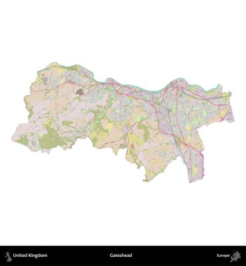 Kapıbaşı. Birleşik Krallık 'ın idari alanı OpenStreetMap Standart biçim haritasında beyazda izole edildi