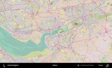 Halton. OpenStreetMap Standart biçim haritasında Birleşik Krallık 'ın idari alanı