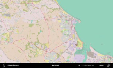 Hartlepool 'da. OpenStreetMap Standart biçim haritasında Birleşik Krallık 'ın idari alanı