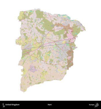 - Hart. Birleşik Krallık 'ın idari alanı OpenStreetMap Standart biçim haritasında beyazda izole edildi