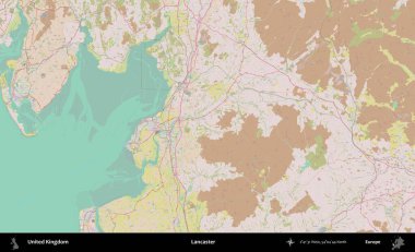 Lancaster. OpenStreetMap Standart biçim haritasında Birleşik Krallık 'ın idari alanı