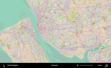 Liverpool 'da. OpenStreetMap Standart biçim haritasında Birleşik Krallık 'ın idari alanı