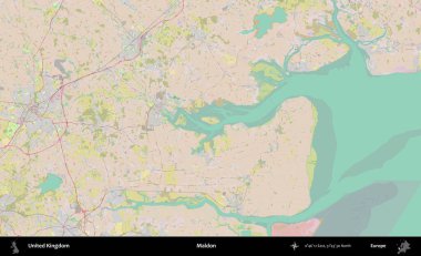 Maldon. OpenStreetMap Standart biçim haritasında Birleşik Krallık 'ın idari alanı
