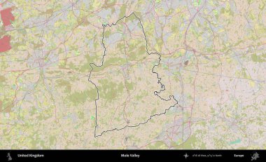 Köstebek Vadisi. Birleşik Krallık 'ın bir OpenStreetMap Standart biçim haritasında özetlenmiş idari alanı