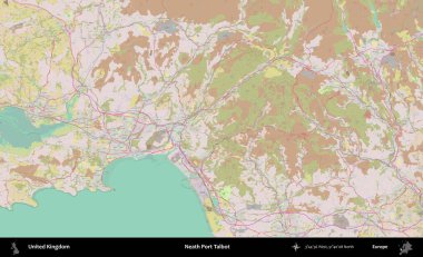Talbot Limanı 'nın yanında. OpenStreetMap Standart biçim haritasında Birleşik Krallık 'ın idari alanı