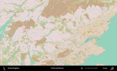 Perth ve Kinross. OpenStreetMap Standart biçim haritasında Birleşik Krallık 'ın idari alanı