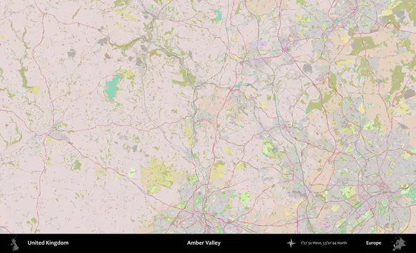 Amber Vadisi OpenStreetMap Standart biçim haritasında Birleşik Krallık 'ın idari alanı