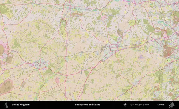 Basingstoke ve Deane. OpenStreetMap Standart biçim haritasında Birleşik Krallık 'ın idari alanı