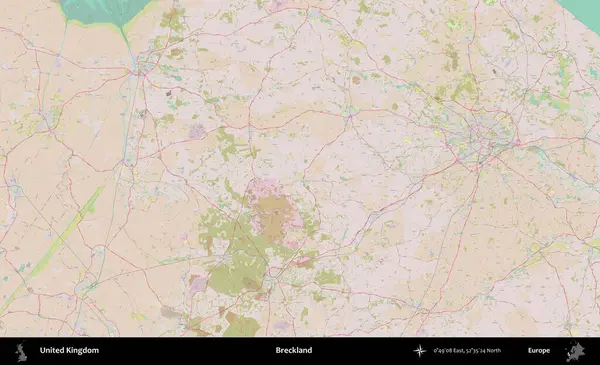 Çöller Ülkesi. OpenStreetMap Standart biçim haritasında Birleşik Krallık 'ın idari alanı