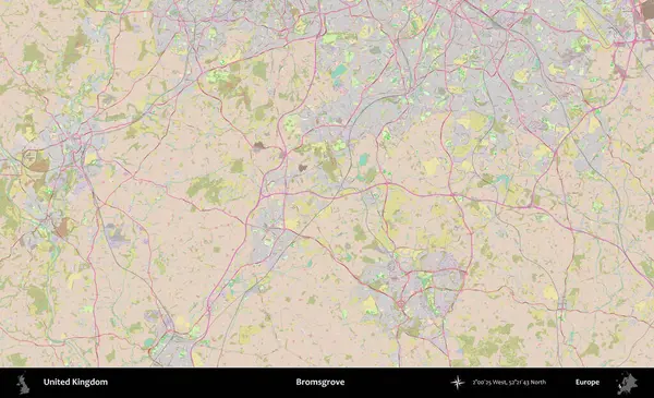 Bromsgrove 'da. OpenStreetMap Standart biçim haritasında Birleşik Krallık 'ın idari alanı