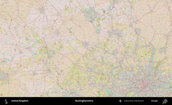Buckinghamshire 'da. OpenStreetMap Standart biçim haritasında Birleşik Krallık 'ın idari alanı