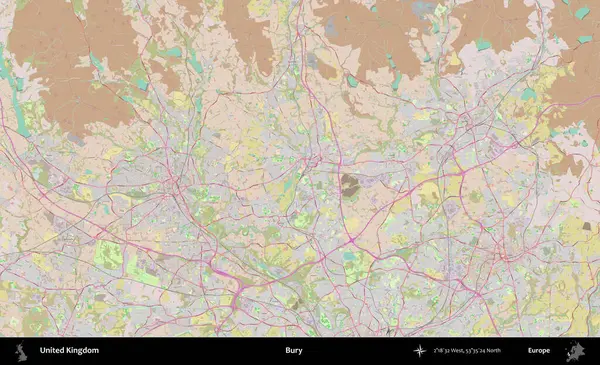 Gömmek. OpenStreetMap Standart biçim haritasında Birleşik Krallık 'ın idari alanı