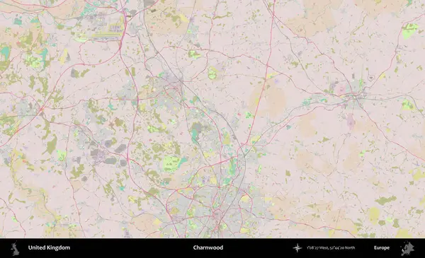 Charnwood 'da. OpenStreetMap Standart biçim haritasında Birleşik Krallık 'ın idari alanı
