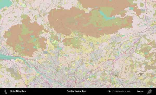 Doğu Dunbartonshire. OpenStreetMap Standart biçim haritasında Birleşik Krallık 'ın idari alanı