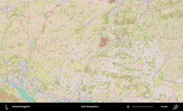 Doğu Hampshire. OpenStreetMap Standart biçim haritasında Birleşik Krallık 'ın idari alanı