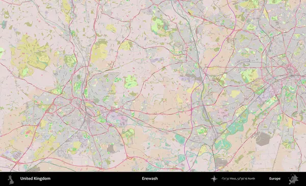 Yıkama. OpenStreetMap Standart biçim haritasında Birleşik Krallık 'ın idari alanı