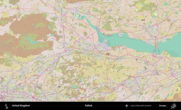 Falkirk. OpenStreetMap Standart biçim haritasında Birleşik Krallık 'ın idari alanı
