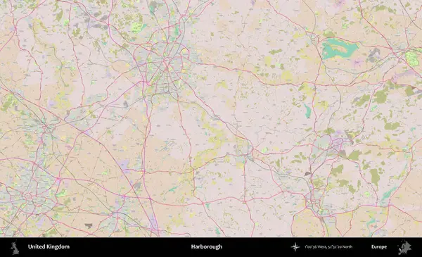 Harborough 'da. OpenStreetMap Standart biçim haritasında Birleşik Krallık 'ın idari alanı