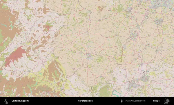 Burada, Dshire 'da. OpenStreetMap Standart biçim haritasında Birleşik Krallık 'ın idari alanı