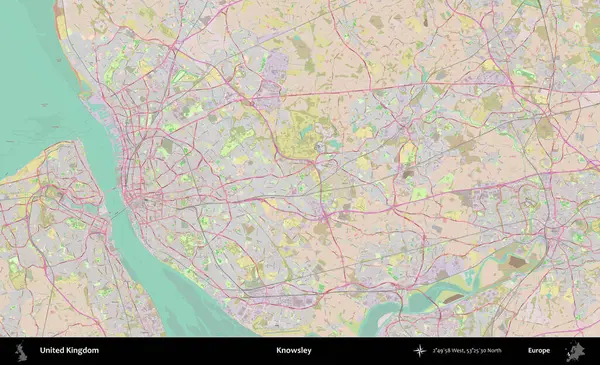 Knowsley. OpenStreetMap Standart biçim haritasında Birleşik Krallık 'ın idari alanı