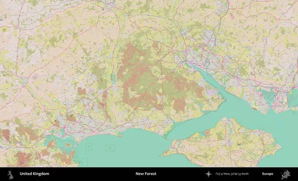 Yeni Orman. OpenStreetMap Standart biçim haritasında Birleşik Krallık 'ın idari alanı
