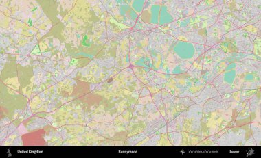 Runnymede. OpenStreetMap Standart biçim haritasında Birleşik Krallık 'ın idari alanı