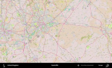Rushcliffe. OpenStreetMap Standart biçim haritasında Birleşik Krallık 'ın idari alanı