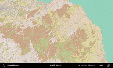 İskoç Sınırı. OpenStreetMap Standart biçim haritasında Birleşik Krallık 'ın idari alanı