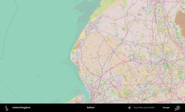 Sefton. OpenStreetMap Standart biçim haritasında Birleşik Krallık 'ın idari alanı