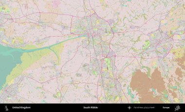 Güney Ribble. OpenStreetMap Standart biçim haritasında Birleşik Krallık 'ın idari alanı