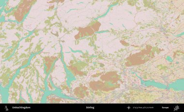 Stirling. OpenStreetMap Standart biçim haritasında Birleşik Krallık 'ın idari alanı