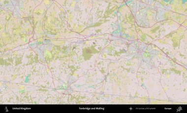 Tonbridge ve Malling. OpenStreetMap Standart biçim haritasında Birleşik Krallık 'ın idari alanı