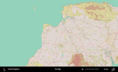 Torridge. OpenStreetMap Standart biçim haritasında Birleşik Krallık 'ın idari alanı