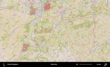 Waverley. OpenStreetMap Standart biçim haritasında Birleşik Krallık 'ın idari alanı