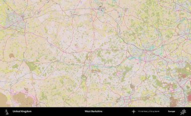 Batı Berkshire. OpenStreetMap Standart biçim haritasında Birleşik Krallık 'ın idari alanı