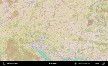 Winchester 'da. OpenStreetMap Standart biçim haritasında Birleşik Krallık 'ın idari alanı