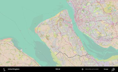 Kablosuz. Birleşik Krallık 'ın bir OpenStreetMap Standart biçim haritasında özetlenmiş idari alanı