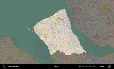 Kablosuz. Birleşik Krallık 'ın idari alanı koyu renk bir OpenStreetMap Standart Haritası üzerine vurgulanmış ve özetlenmiştir