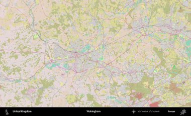 Wokingham. OpenStreetMap Standart biçim haritasında Birleşik Krallık 'ın idari alanı